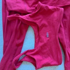 SET Active Red Sports Bra and Leggings